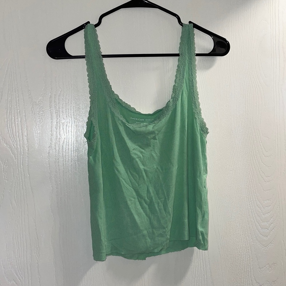 Medium soft & sexy American Eagle green cropped tank